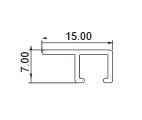 GUIA ALUMINIO TECHO PALA ESTRECHA PLATA