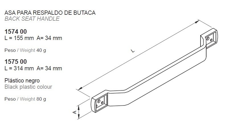 PERCHA ADAPTABLE ASAS 157400 Y 157500